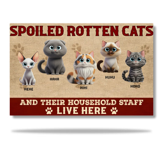 Spoiled Cats Live Here Doormat 3D Cats