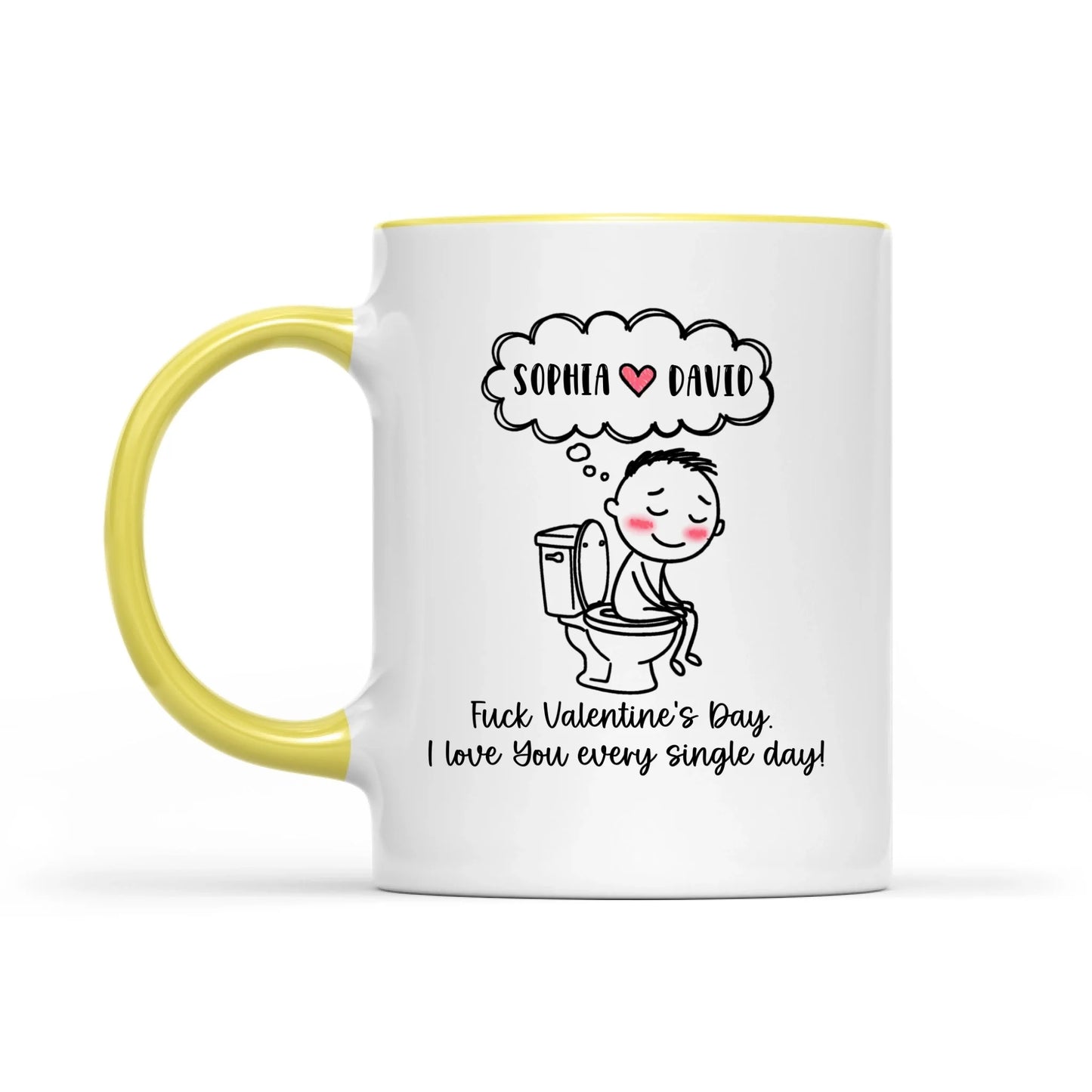 Funny Couple Toilet Love Cups, I Love You Every Day, Valentine's Day Gift For Couple Personalized Mugs