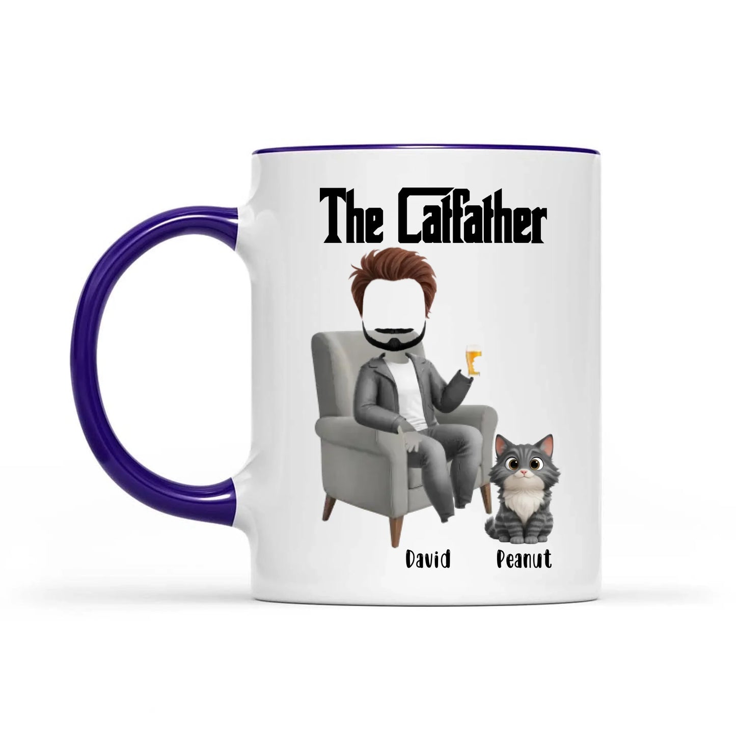 The Catfather Funny Dad And Cat - Gift For Dad And Cat Lover - Personalized Mug