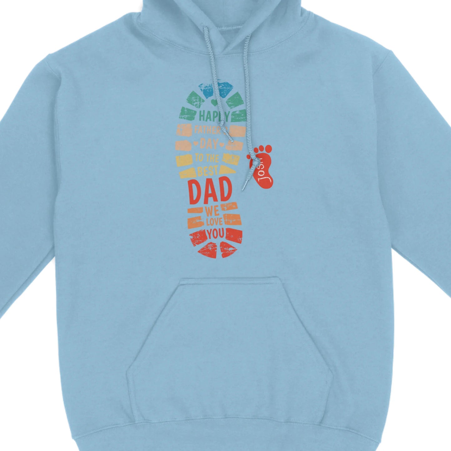 Happy Father's Day To The Best Dad Personalized Dad And Kids Footprints Names Hoodie