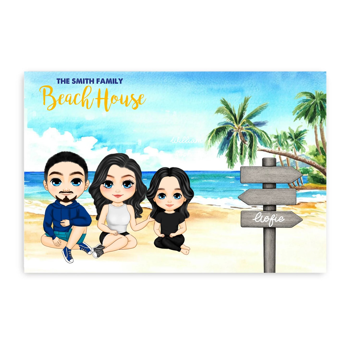 Welcome To Family Pool Dad Mom Kids Summer Beach Personalized Metal Sign