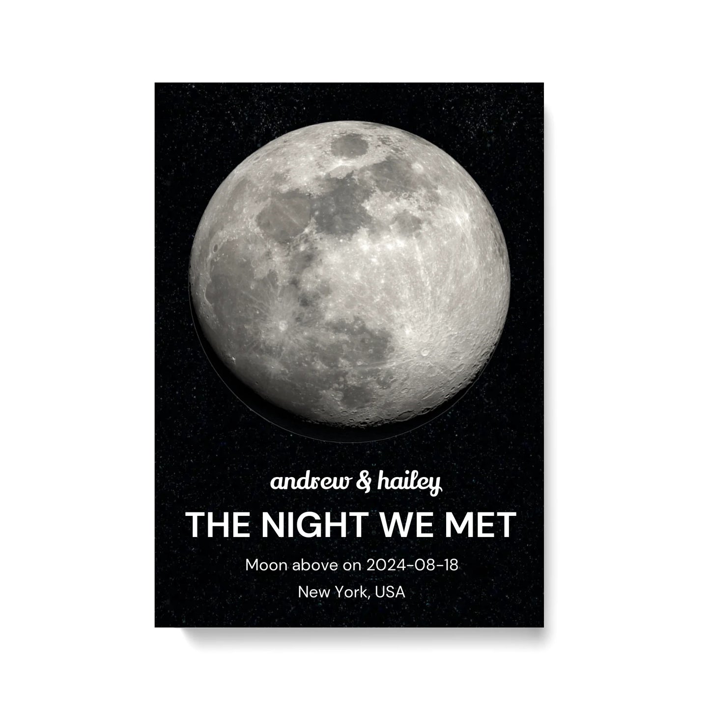 The Night We Met Custom Moon Phase & Star Map - Personalized Canvas - Gift For Couple