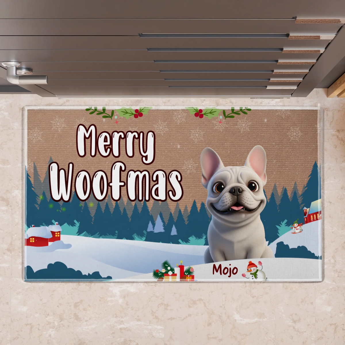 Merry Woofmas Funny Christmas Dog Doormat - Gift For Dog Lovers