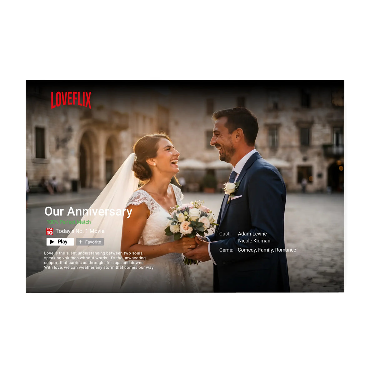 Custom Couple Netflix - Style Canvas Print Love Movie Poster Couple Gift