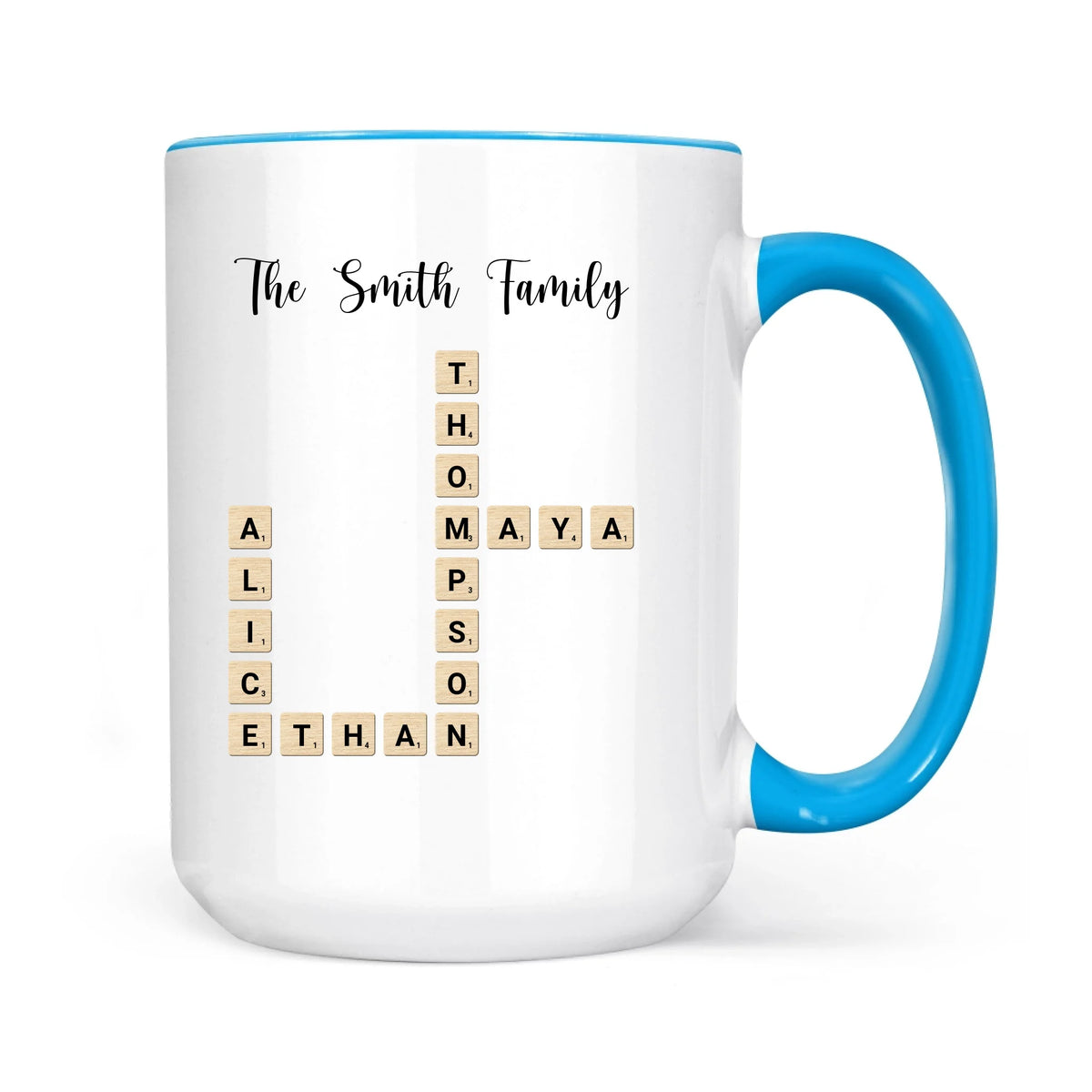 Custom Text Create Your Own Crossword Puzzle - Personalized Custom Mug - Gift For Family Members, Friends