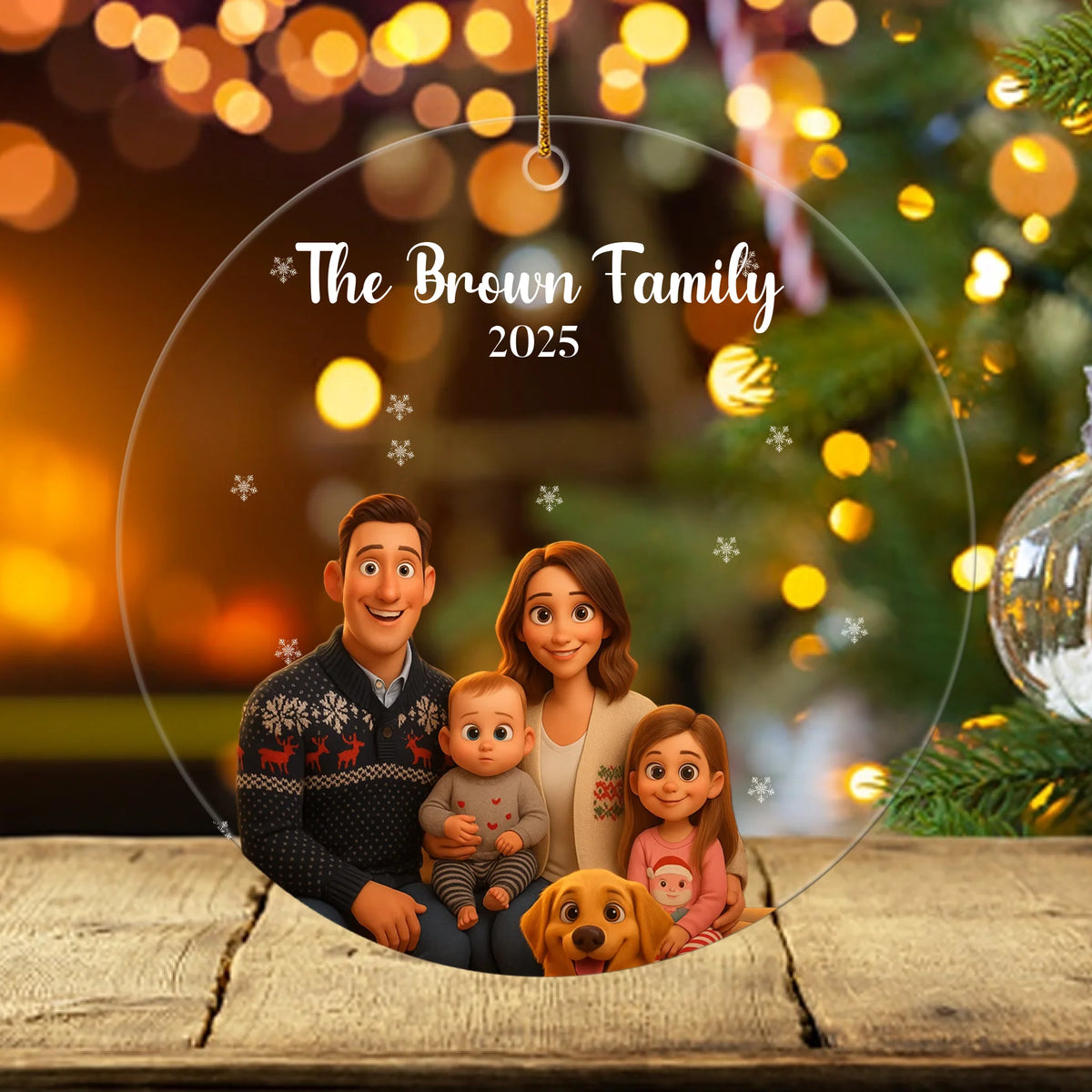Family Christmas Ornament - Personalized Family Photo Ornament