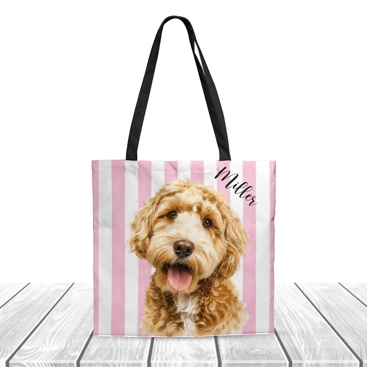 Personalized Pet Portrait Tote Bag - Custom Dog or Cat Photo - Gift Dog And Cat Lover