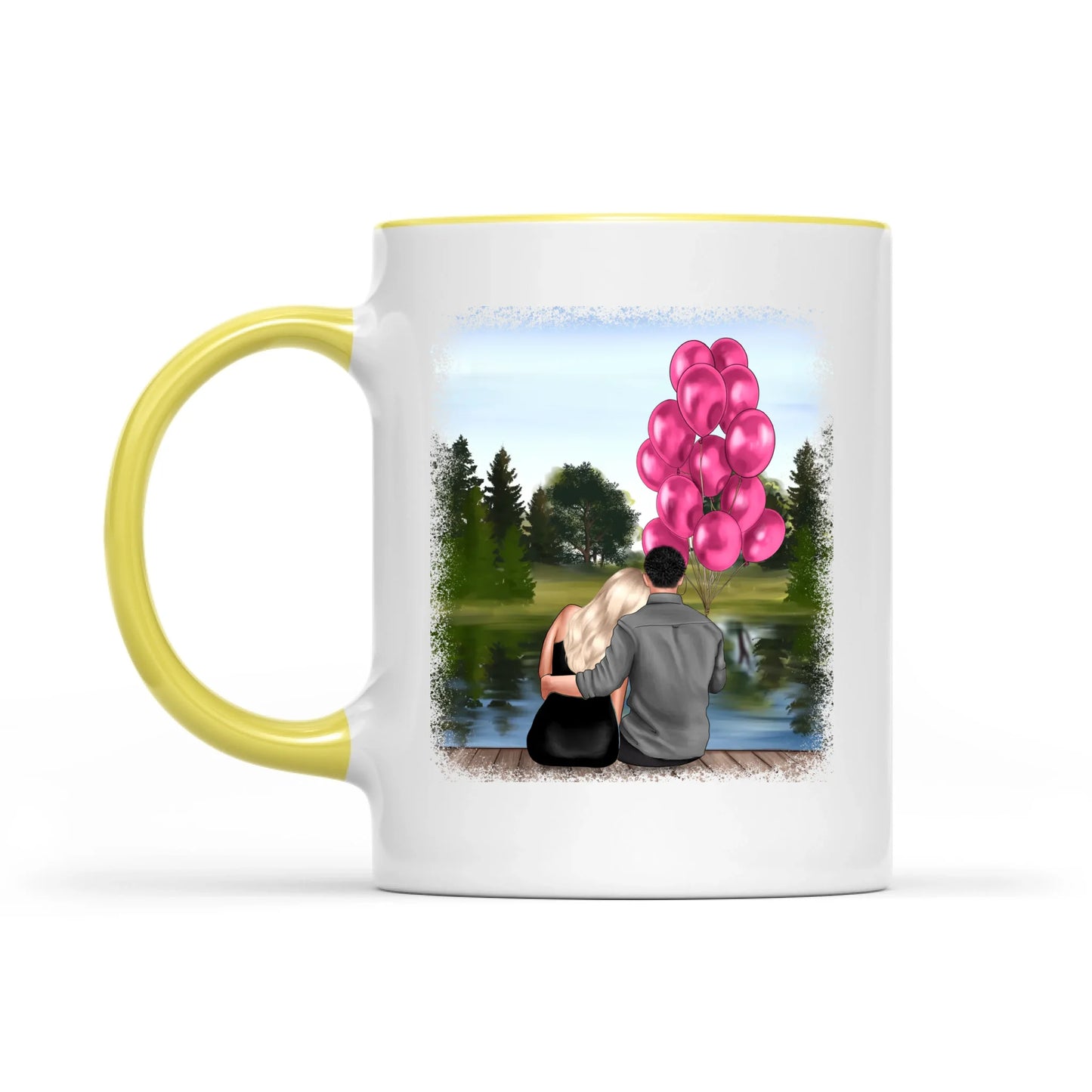 Holding Hands Couple Mug, Personalized Names & Date, Custom Couple Valentine's Day, Perfect Love Gift