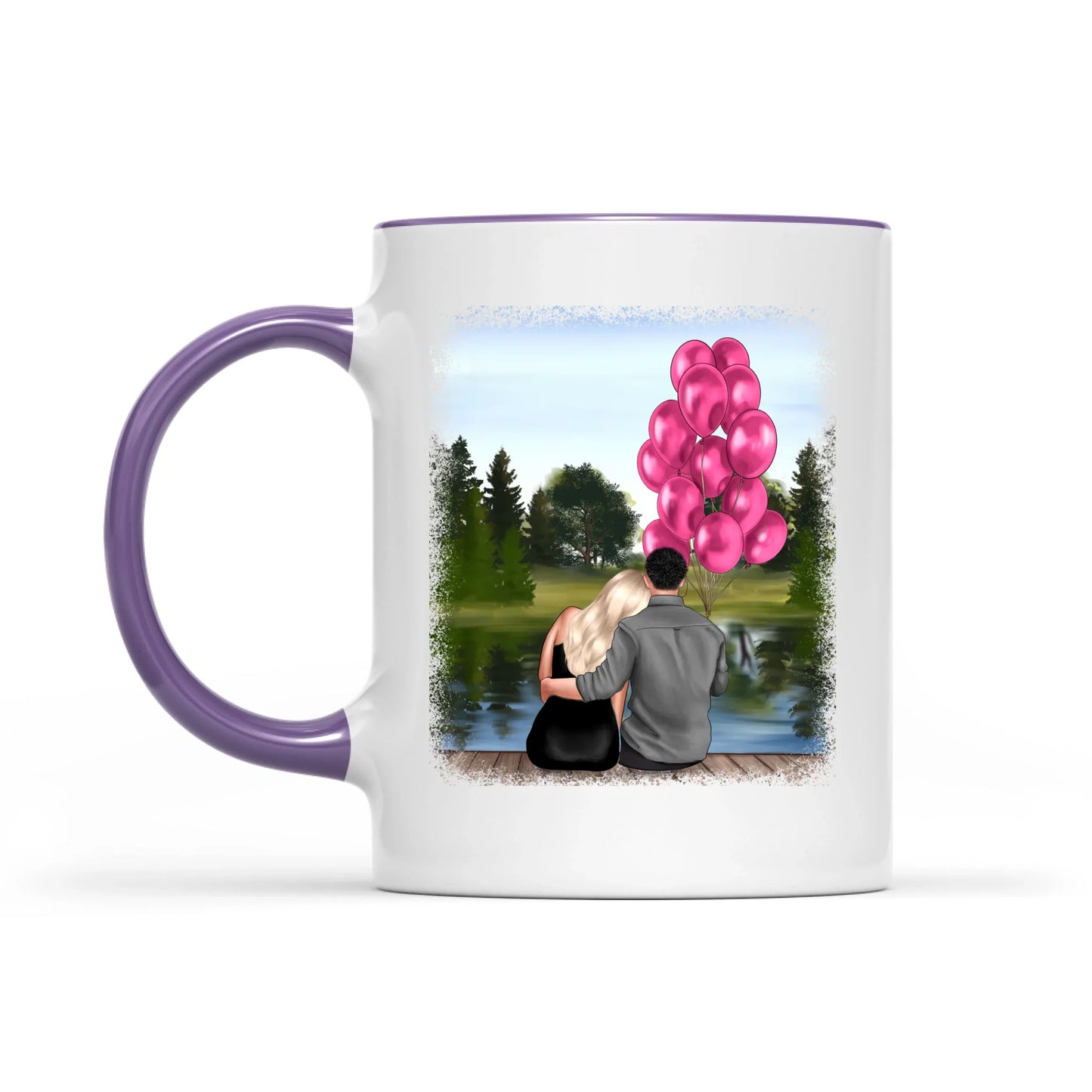 Holding Hands Couple Mug, Personalized Names & Date, Custom Couple Valentine's Day, Perfect Love Gift