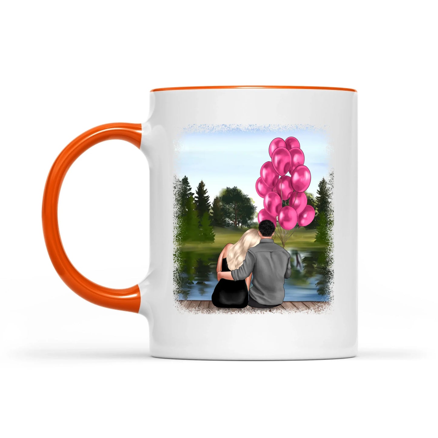 Holding Hands Couple Mug, Personalized Names & Date, Custom Couple Valentine's Day, Perfect Love Gift