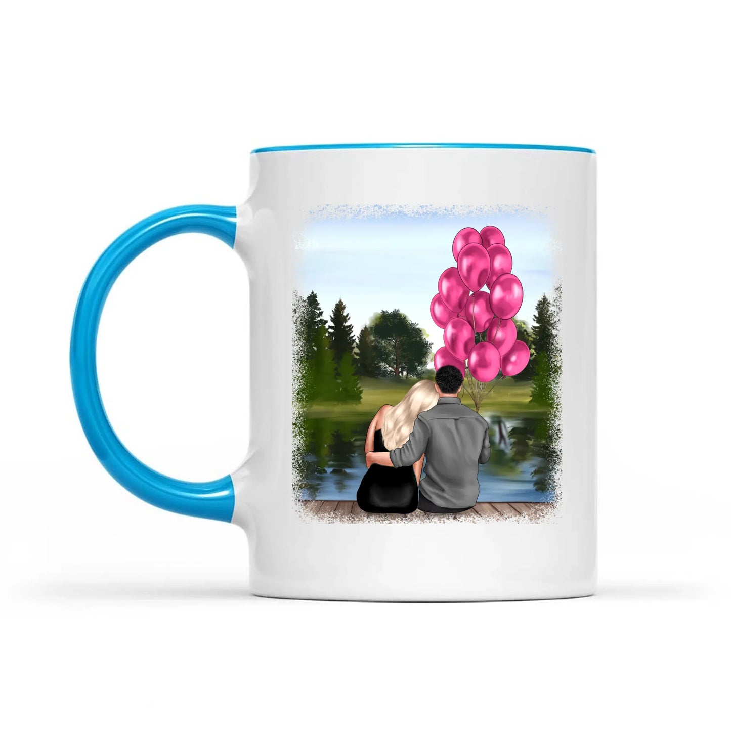 Holding Hands Couple Mug, Personalized Names & Date, Custom Couple Valentine's Day, Perfect Love Gift