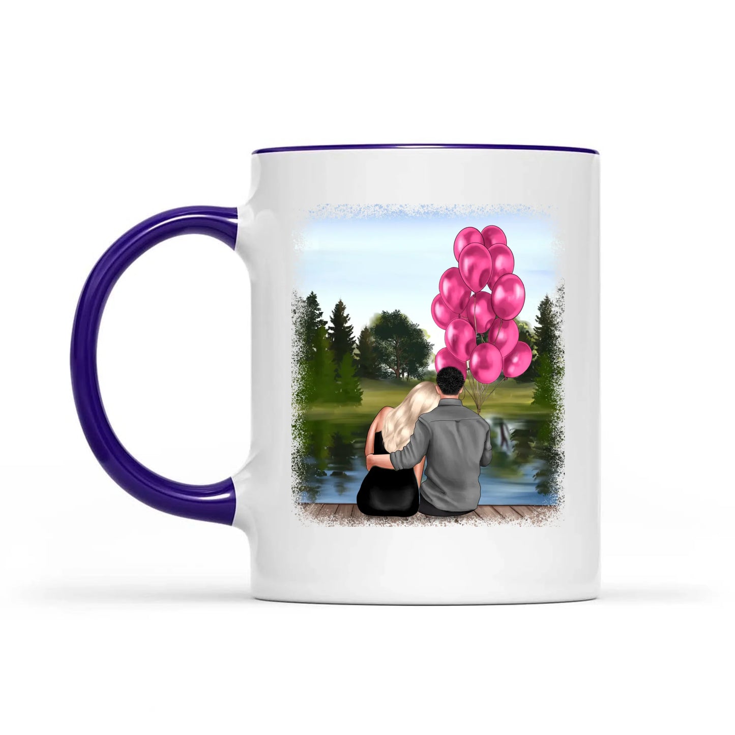 Holding Hands Couple Mug, Personalized Names & Date, Custom Couple Valentine's Day, Perfect Love Gift