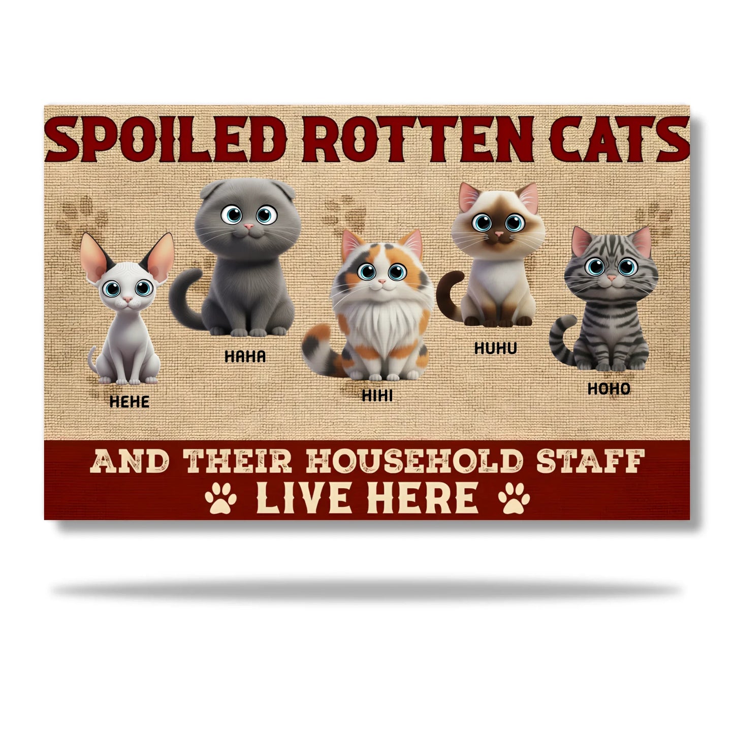 Spoiled Cats Live Here Doormat 3D Cats