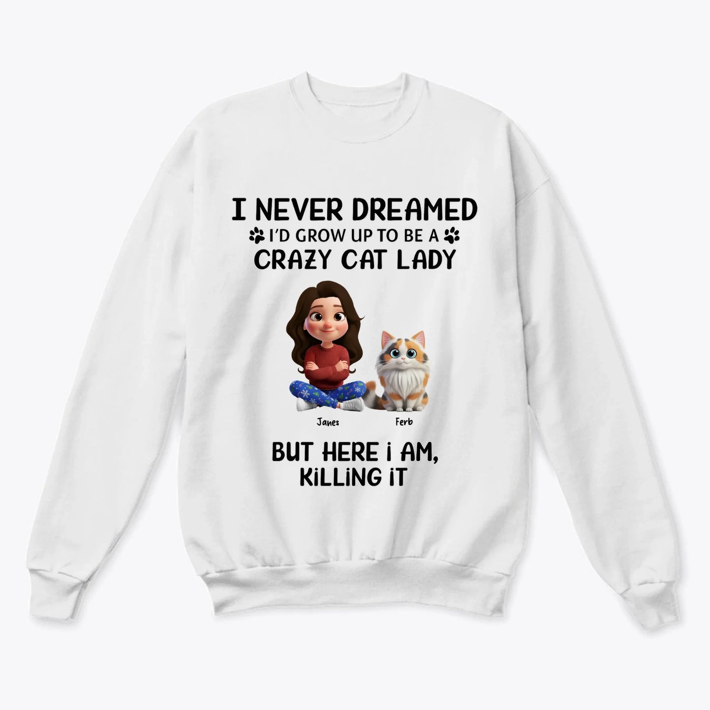 Unisex Classic Crewneck Sweatshirt white font