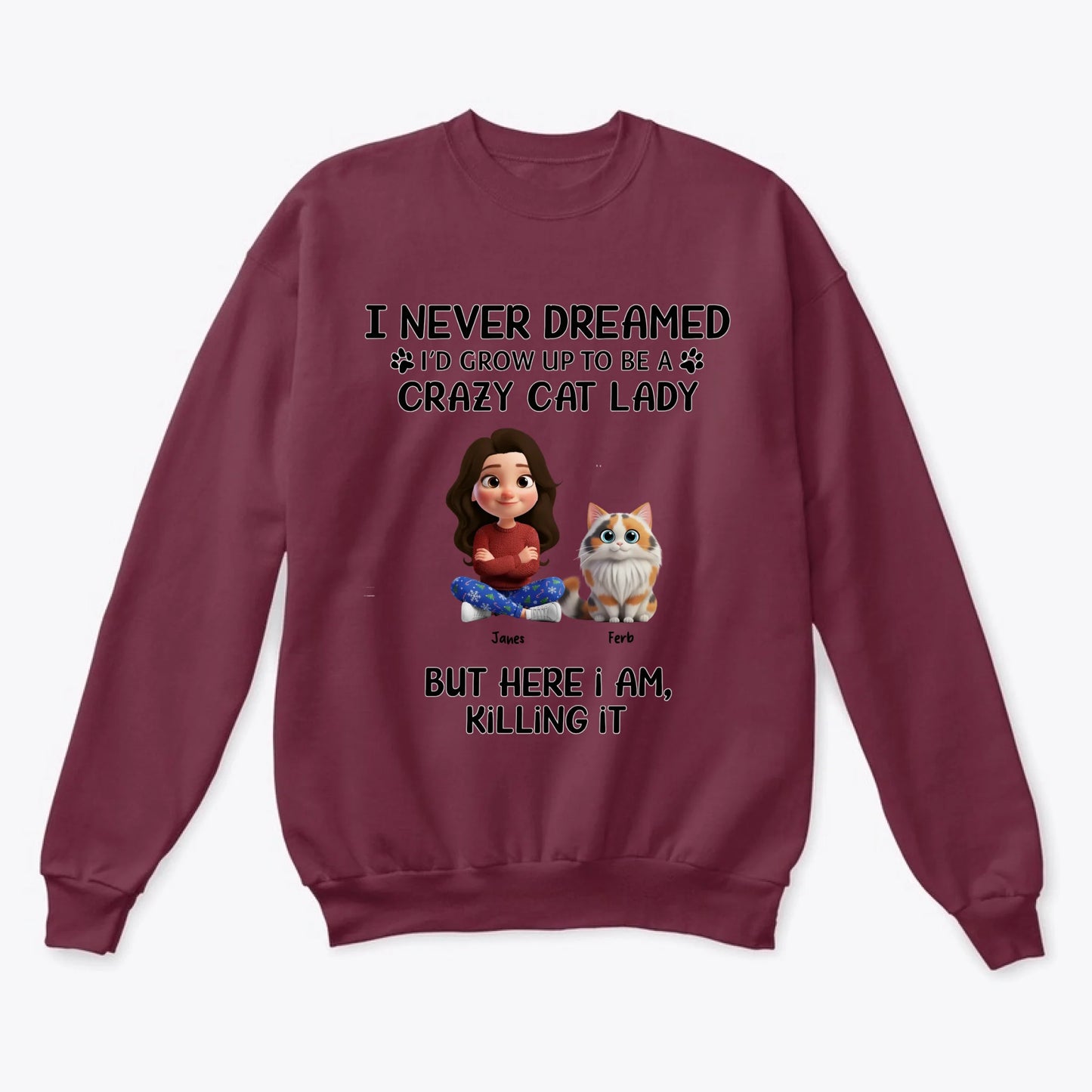 Unisex Classic Crewneck Sweatshirt maroon font