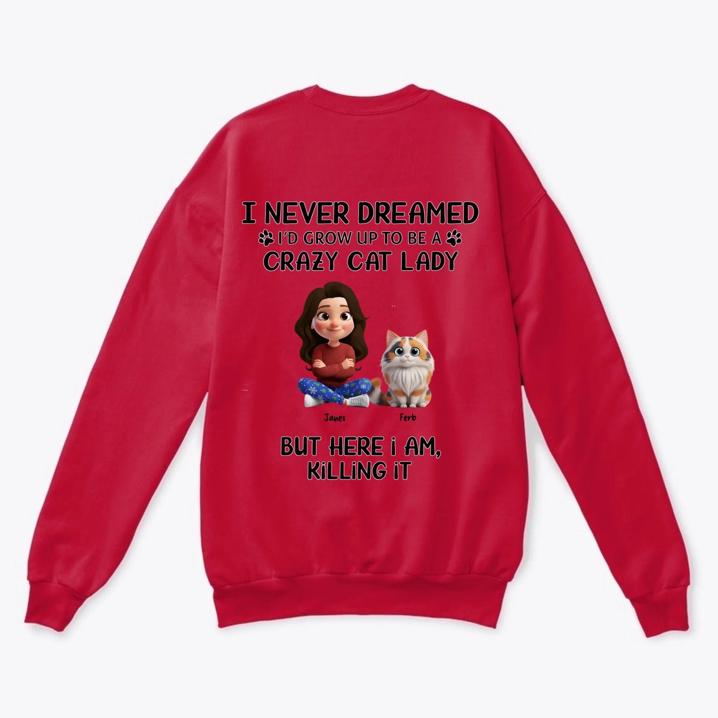 Unisex Classic Crewneck Sweatshirt red back