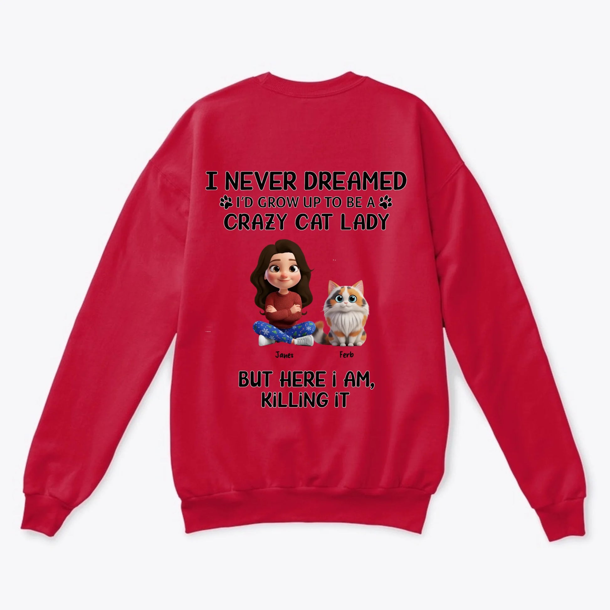 Unisex Classic Crewneck Sweatshirt red back