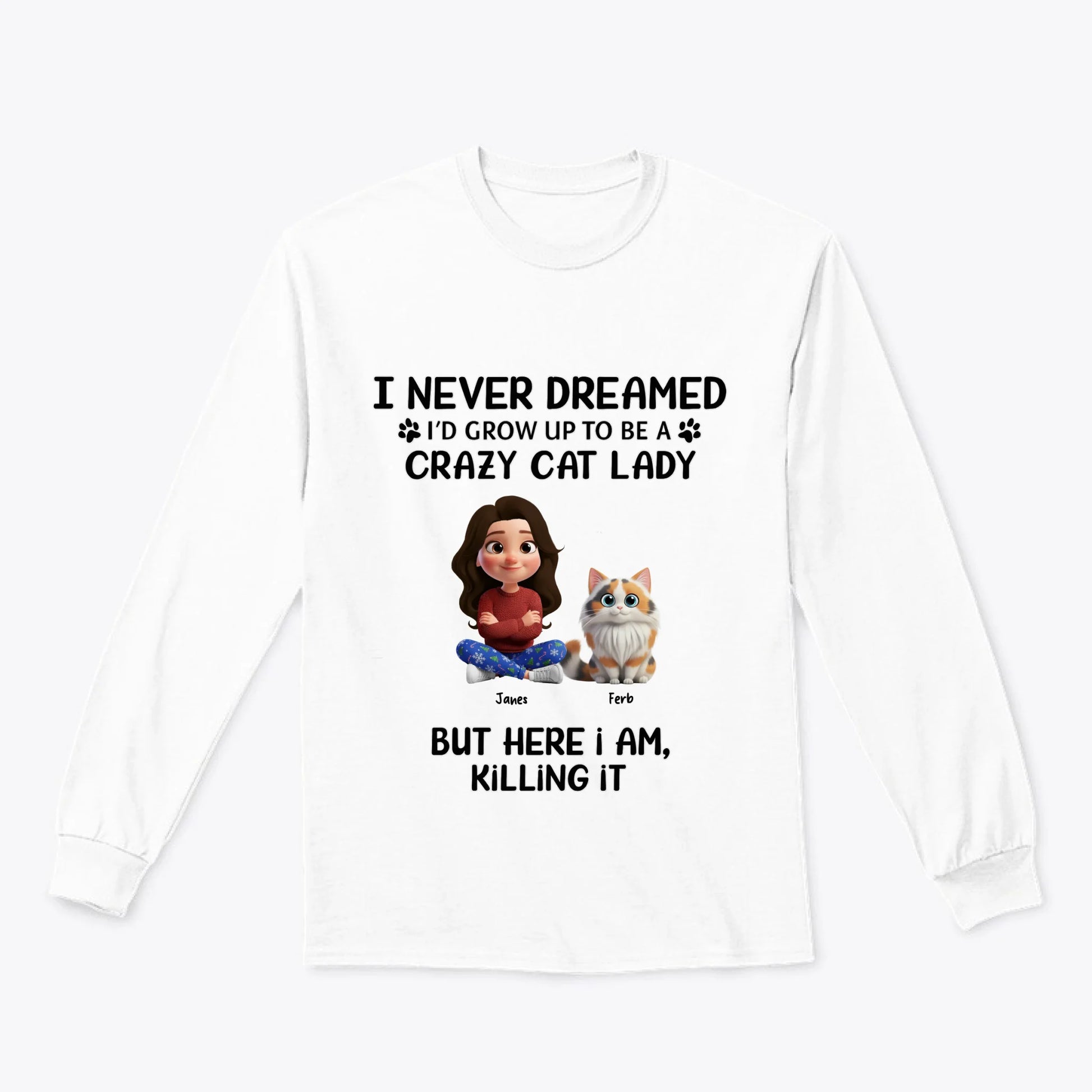 Classic Long Sleeve Tee white font