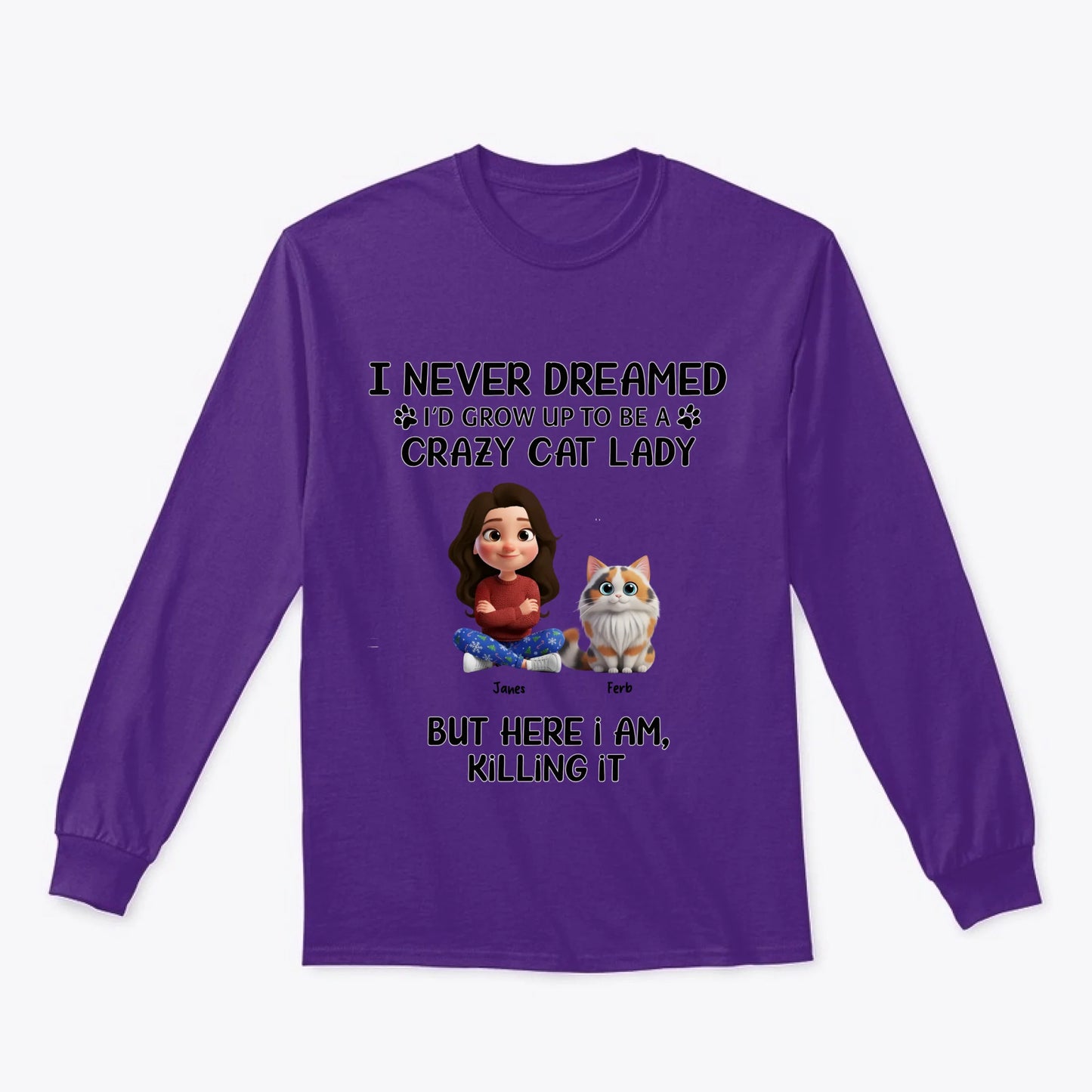 Classic Long Sleeve Tee purple font