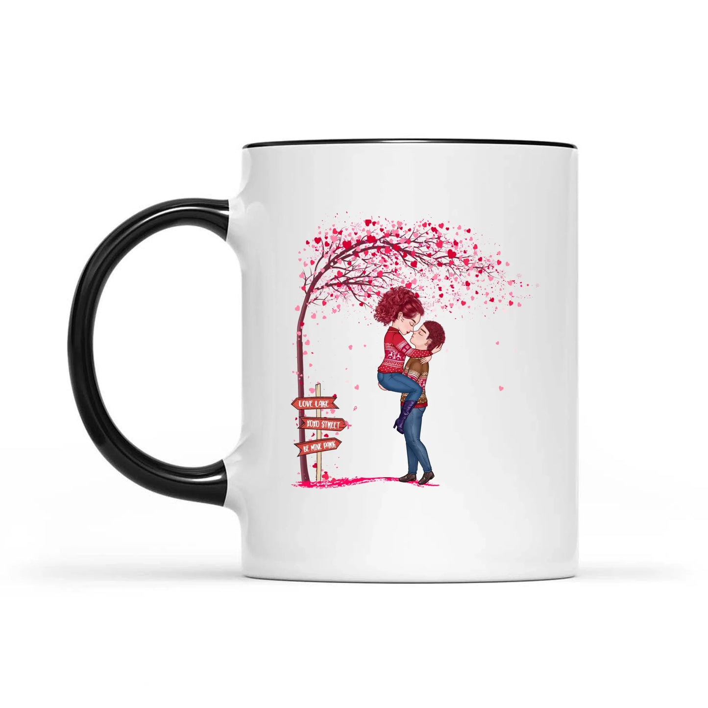 Personalized Couples Tree Heart Love Romantic Valentine's Day Mug