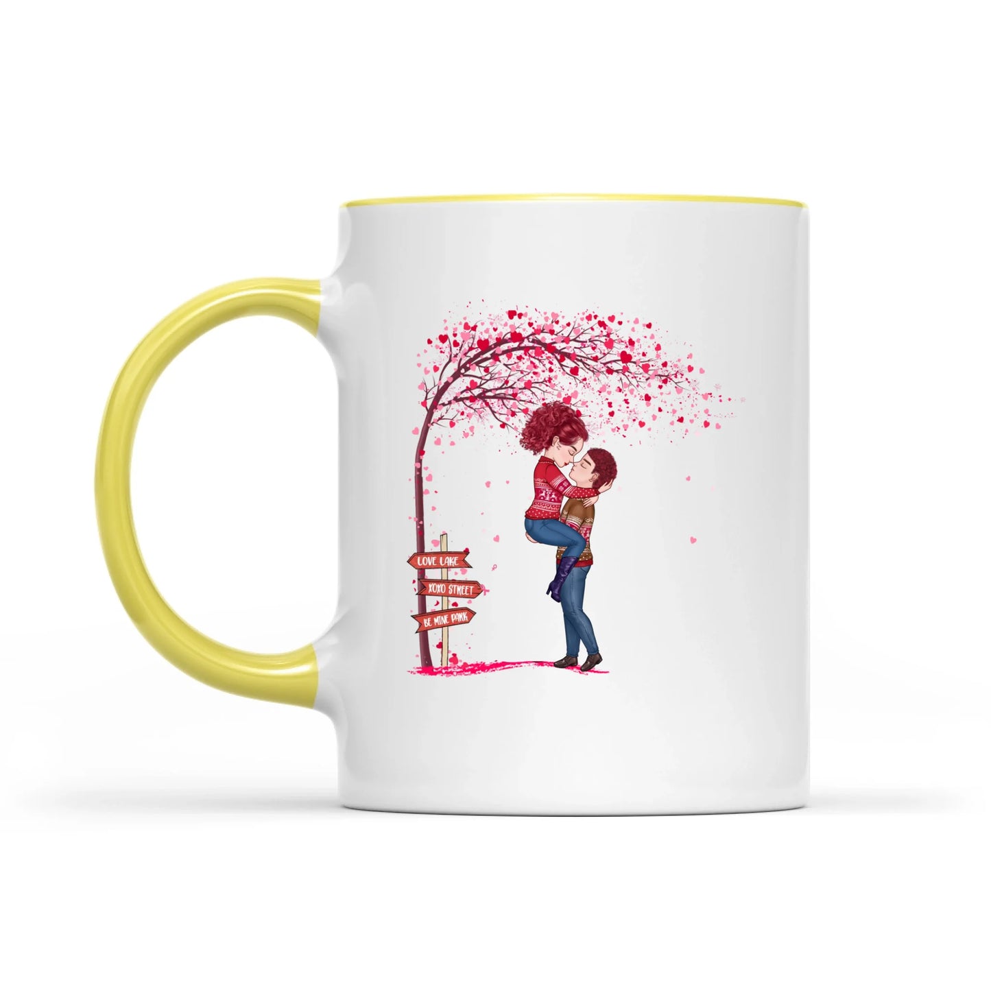 Personalized Couples Tree Heart Love Romantic Valentine's Day Mug