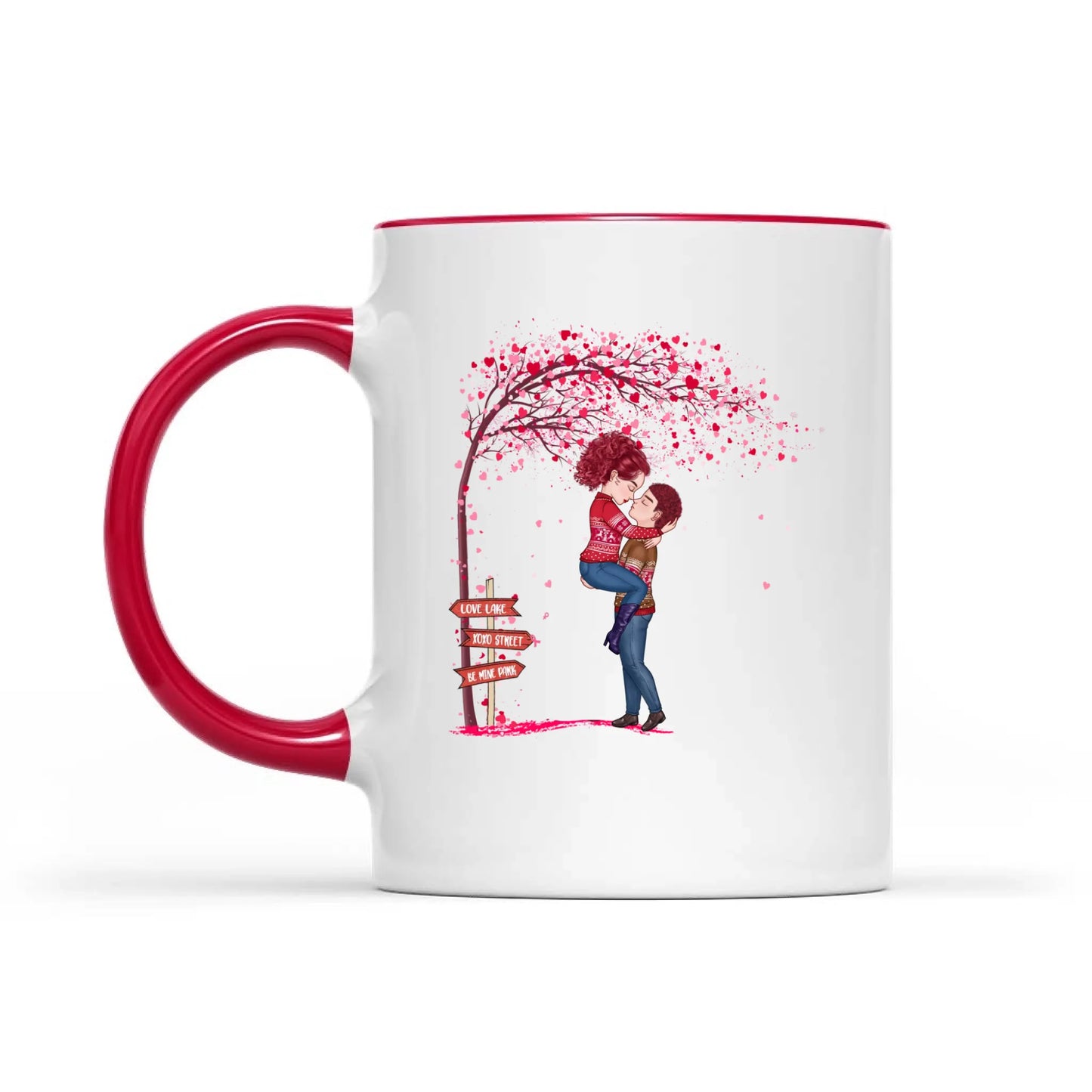 Personalized Couples Tree Heart Love Romantic Valentine's Day Mug