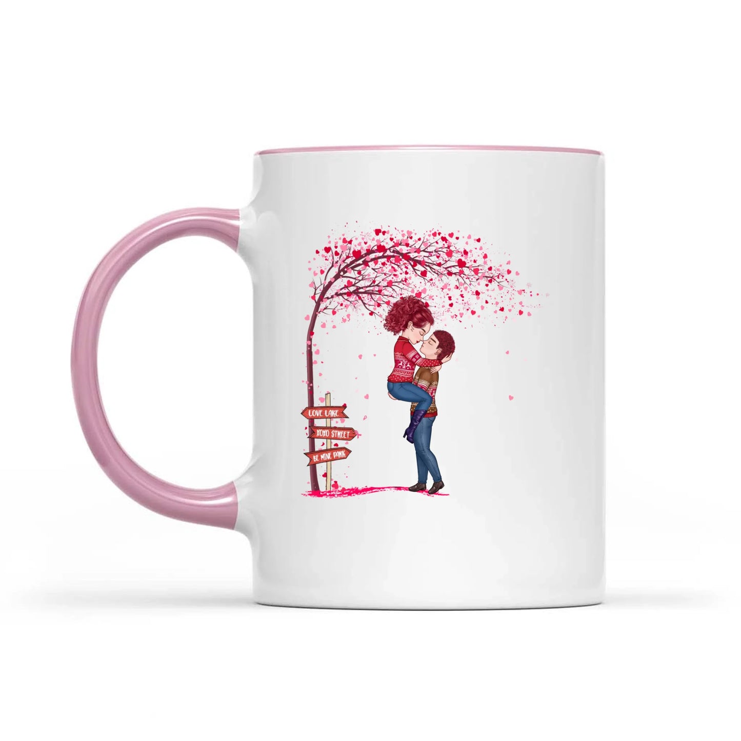 Personalized Couples Tree Heart Love Romantic Valentine's Day Mug
