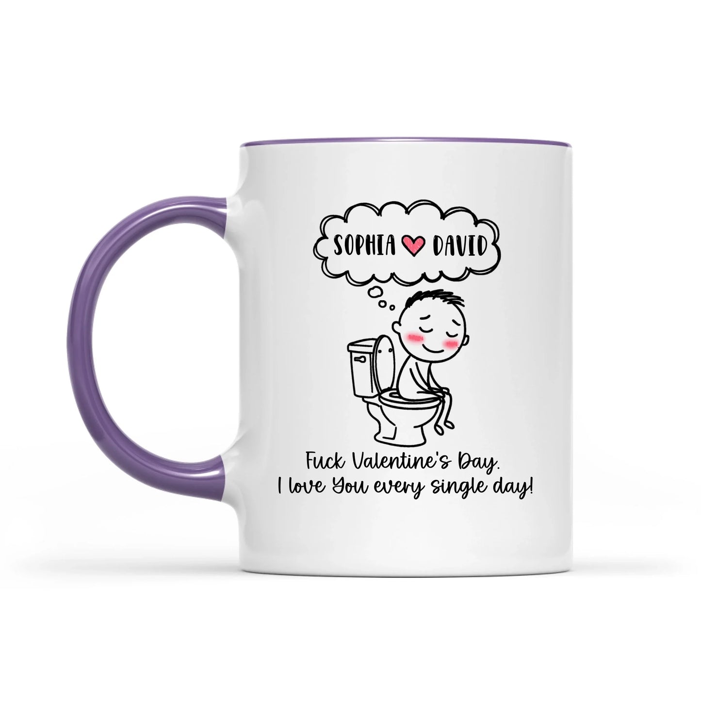 Funny Couple Toilet Love Cups, I Love You Every Day, Valentine's Day Gift For Couple Personalized Mugs