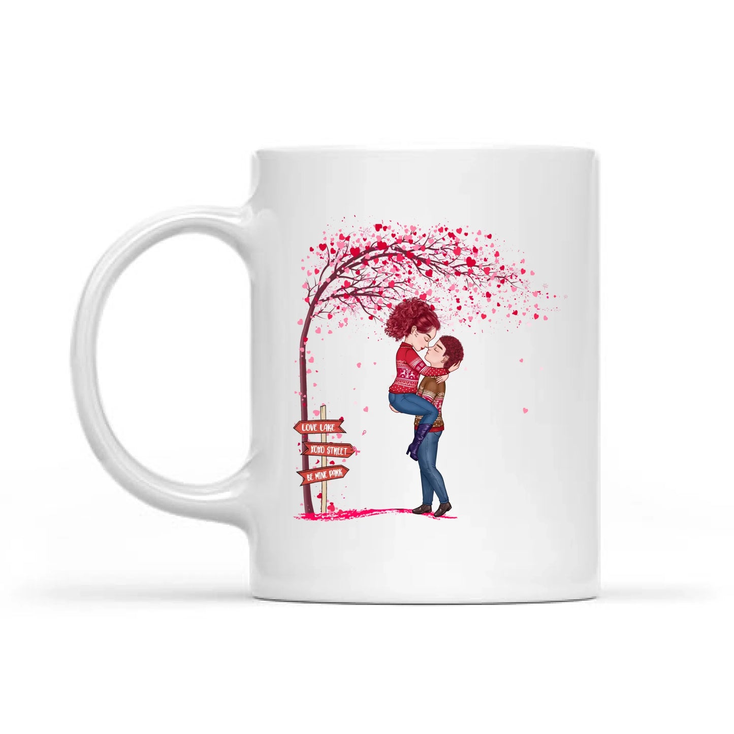 Personalized Couples Tree Heart Love Romantic Valentine's Day Mug