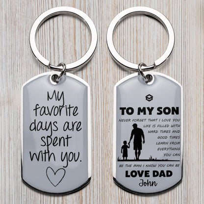 To My Son From Dad Keychain