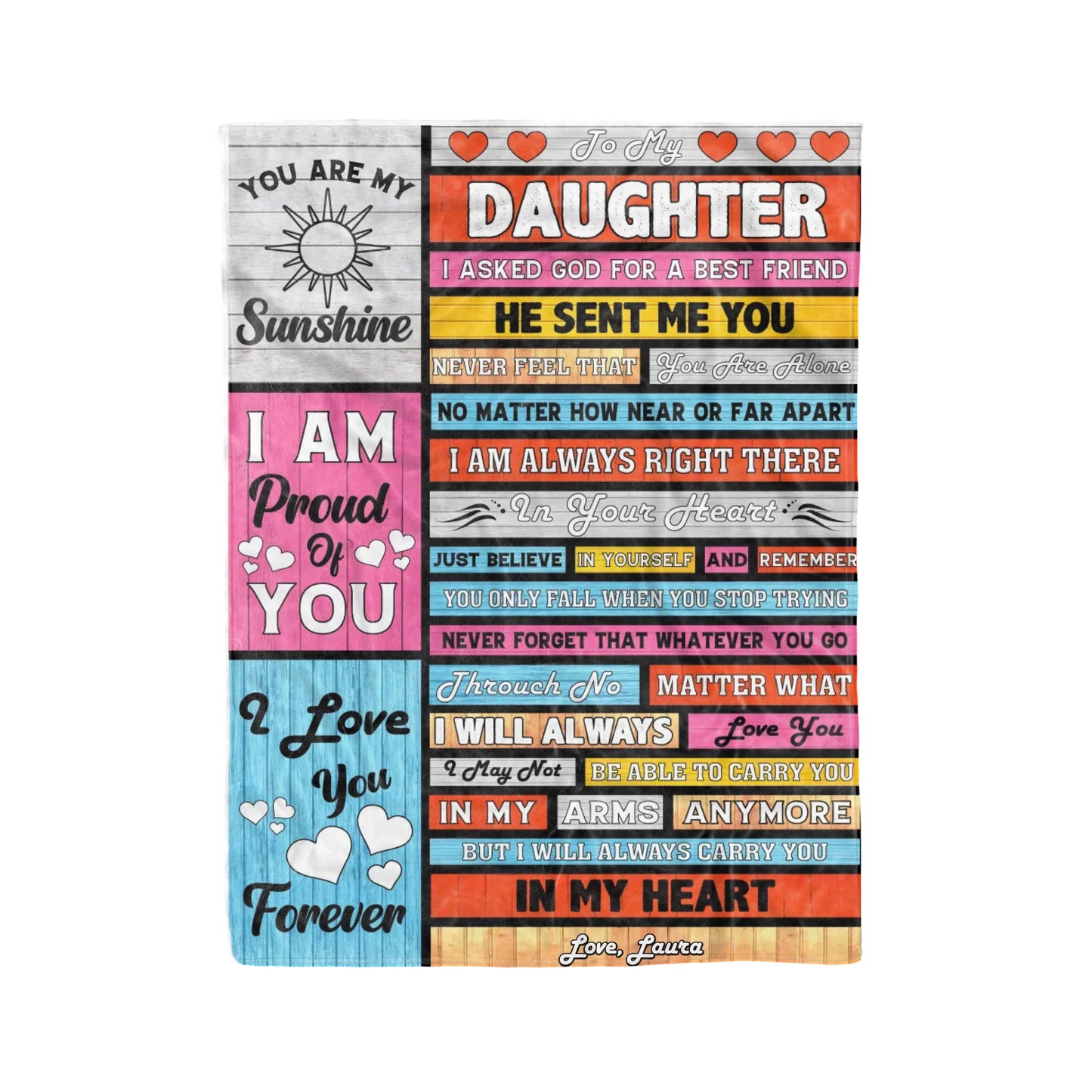 To My Daughter - Personalized Blanket - Loving Gift For Daughter