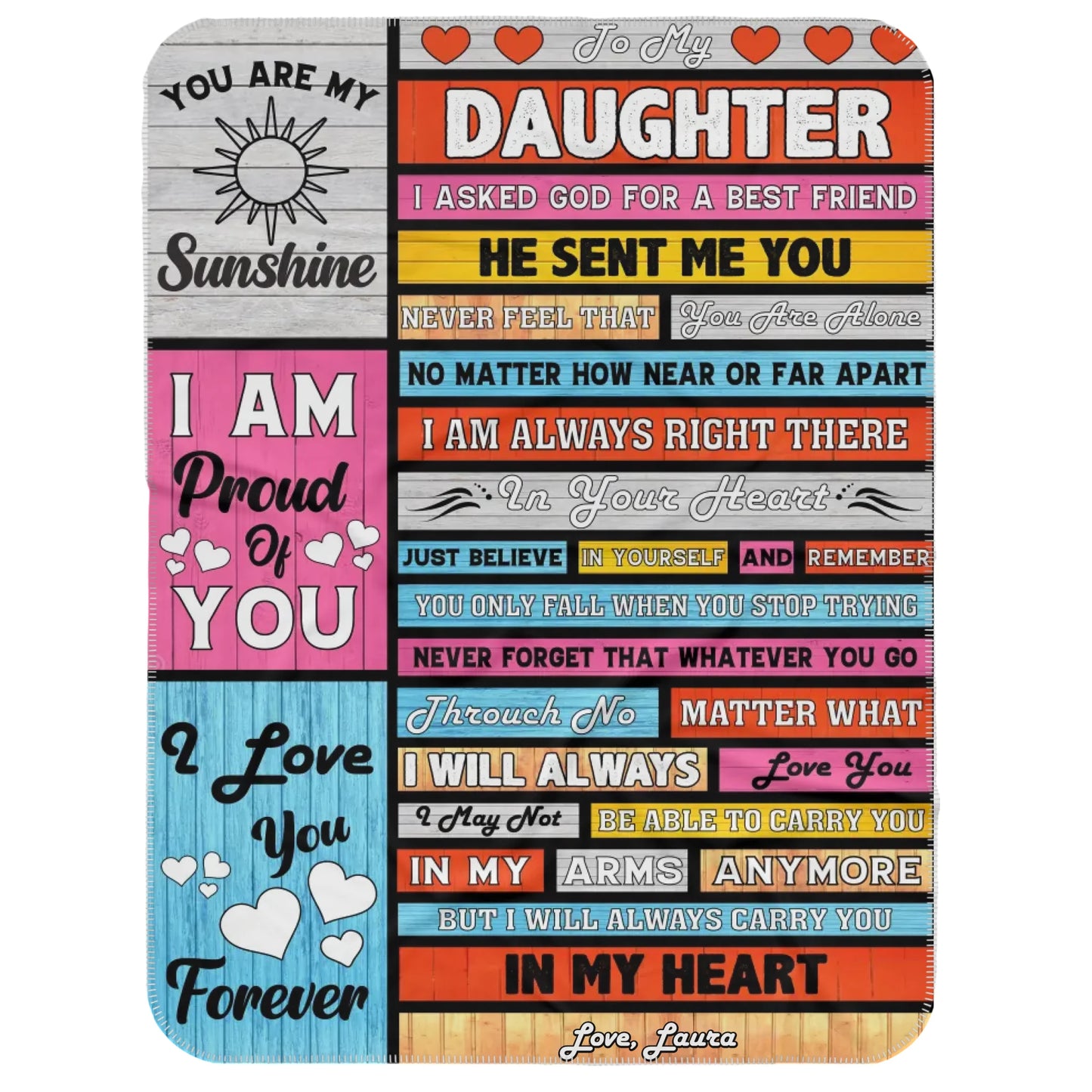 To My Daughter - Personalized Blanket - Loving Gift For Daughter