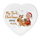 Custom Photo Baby's - First Christmas Costumes Heart Ornament