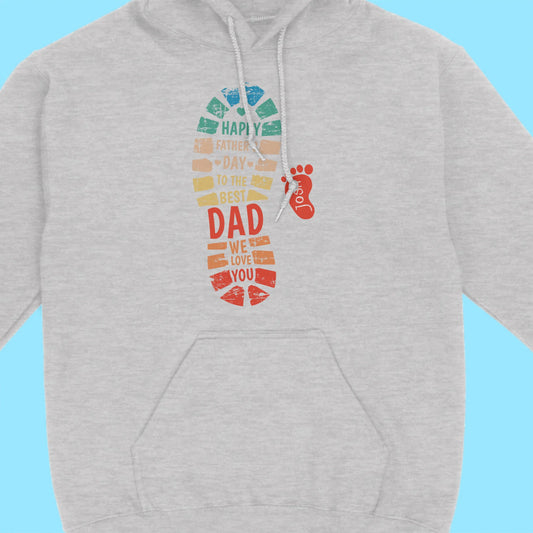 Happy Father's Day To The Best Dad Personalized Dad And Kids Footprints Names Hoodie