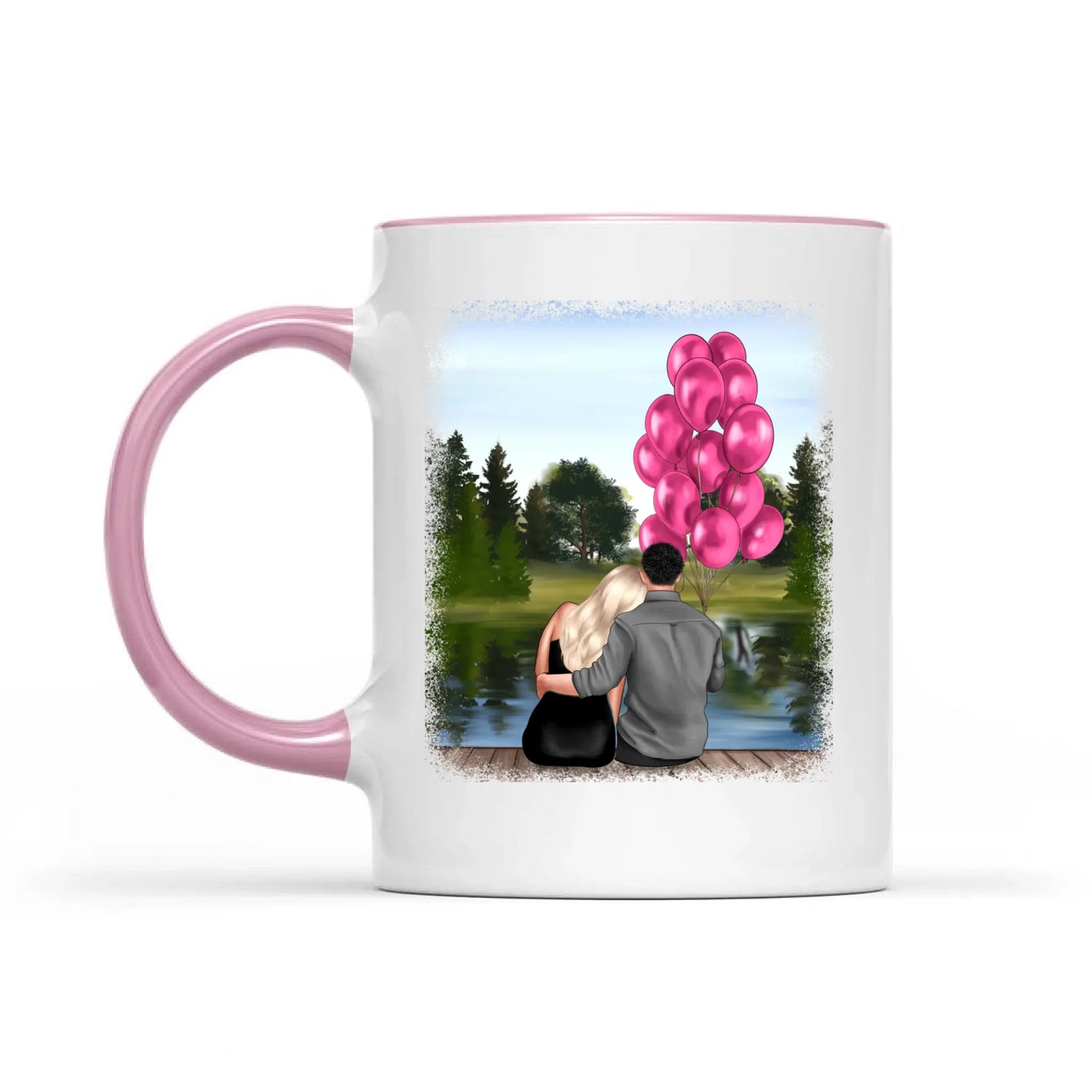 Holding Hands Couple Mug, Personalized Names & Date, Custom Couple Valentine's Day, Perfect Love Gift
