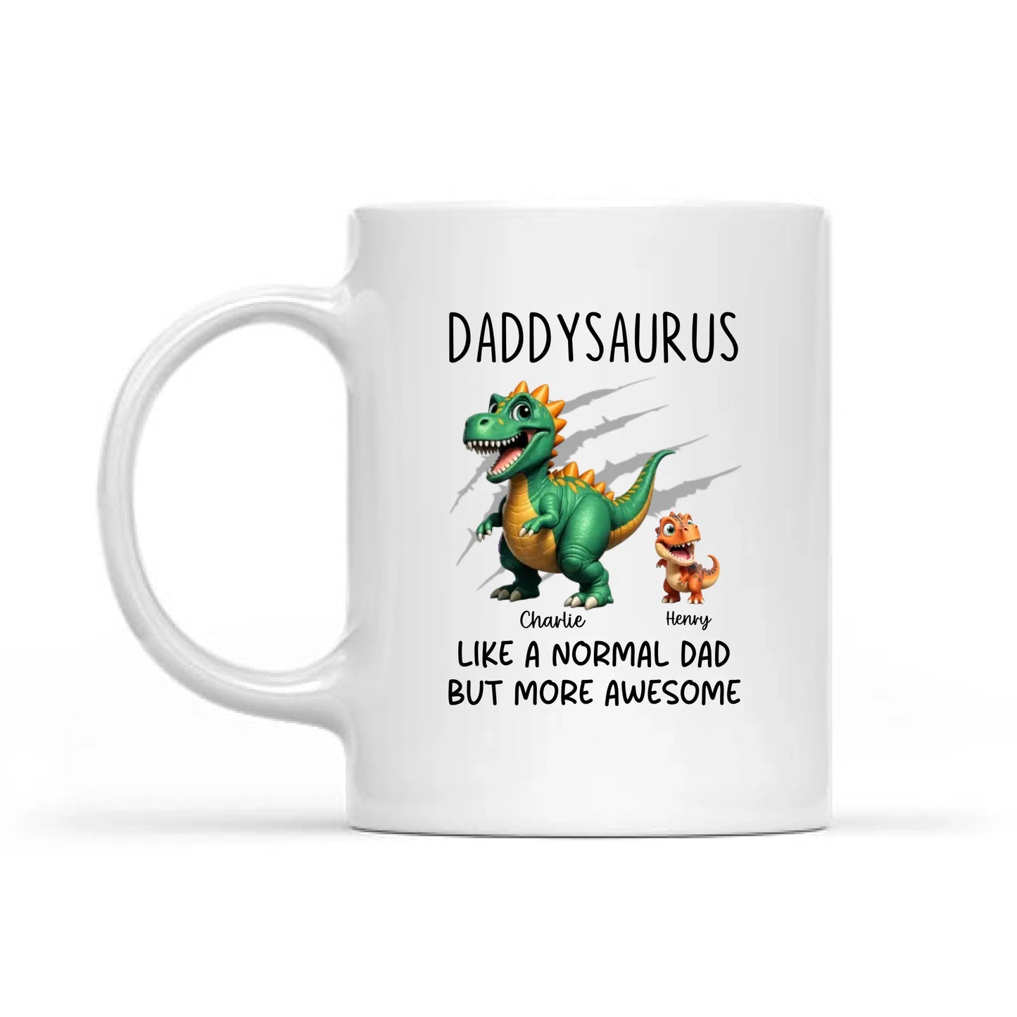 Daddysaurus Grandpasaurus Cute 3D Effect Dinosaurs Personalized Mug