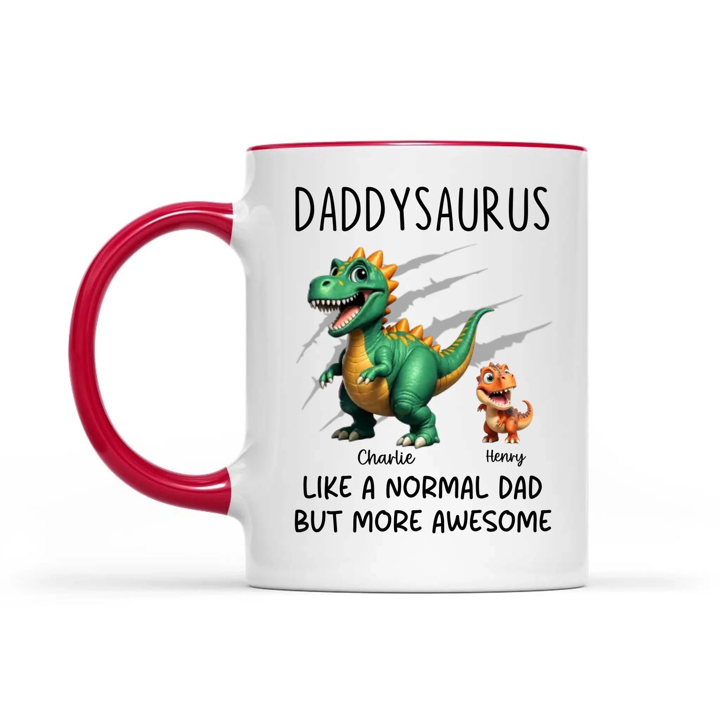 Daddysaurus Grandpasaurus Cute 3D Effect Dinosaurs Personalized Mug