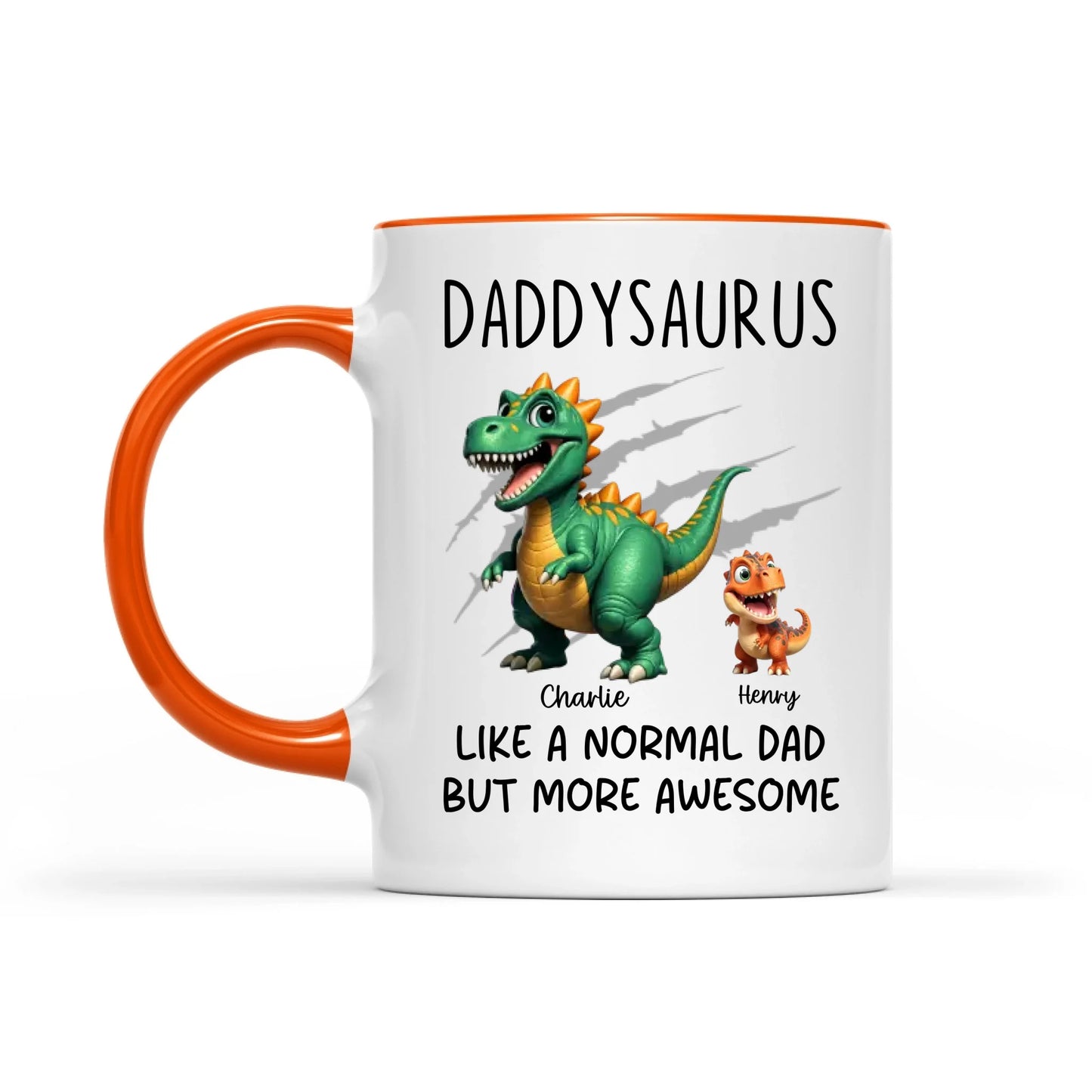 Daddysaurus Grandpasaurus Cute 3D Effect Dinosaurs Personalized Mug