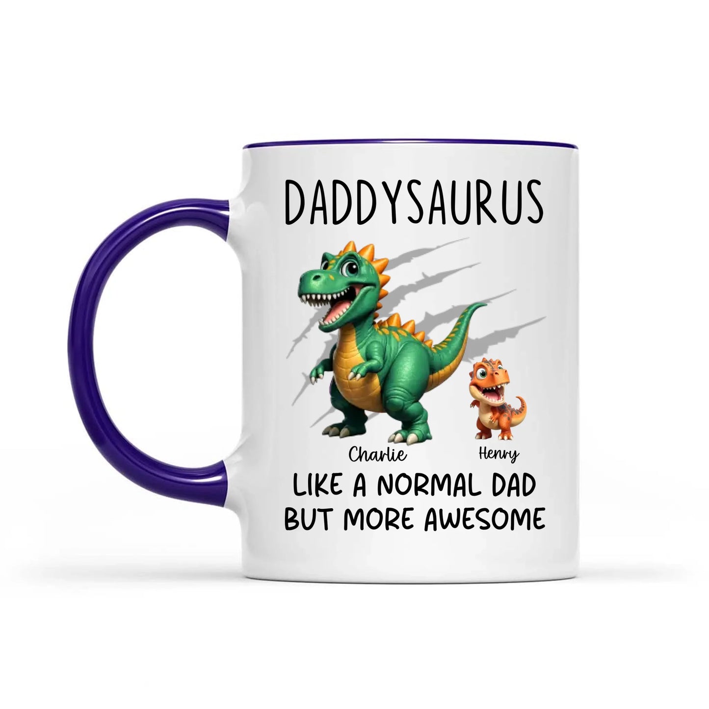 Daddysaurus Grandpasaurus Cute 3D Effect Dinosaurs Personalized Mug