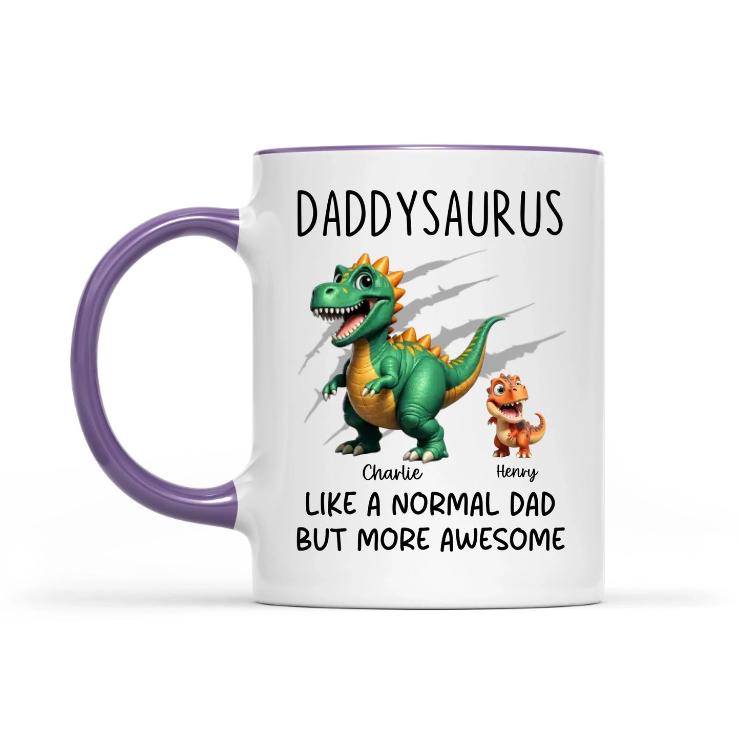 Daddysaurus Grandpasaurus Cute 3D Effect Dinosaurs Personalized Mug