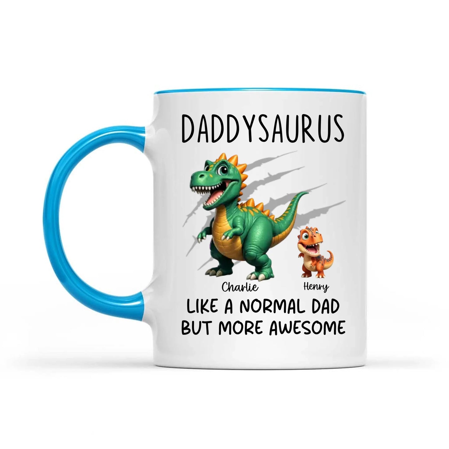 Daddysaurus Grandpasaurus Cute 3D Effect Dinosaurs Personalized Mug