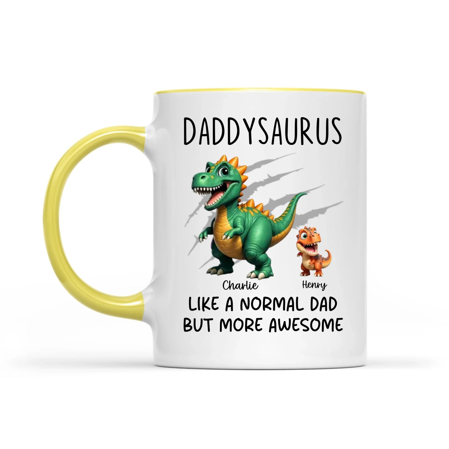 Daddysaurus Grandpasaurus Cute 3D Effect Dinosaurs Personalized Mug