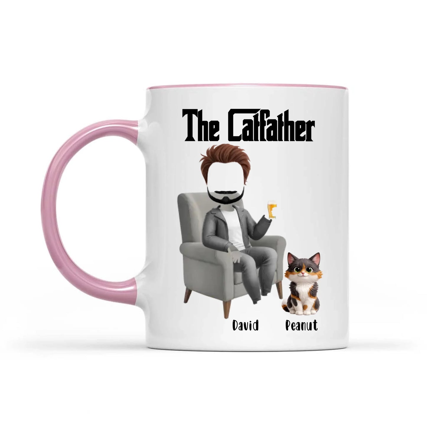 The Catfather Funny Dad And Cat  - Gift For Dad And Cat Lover - Personalized Mug