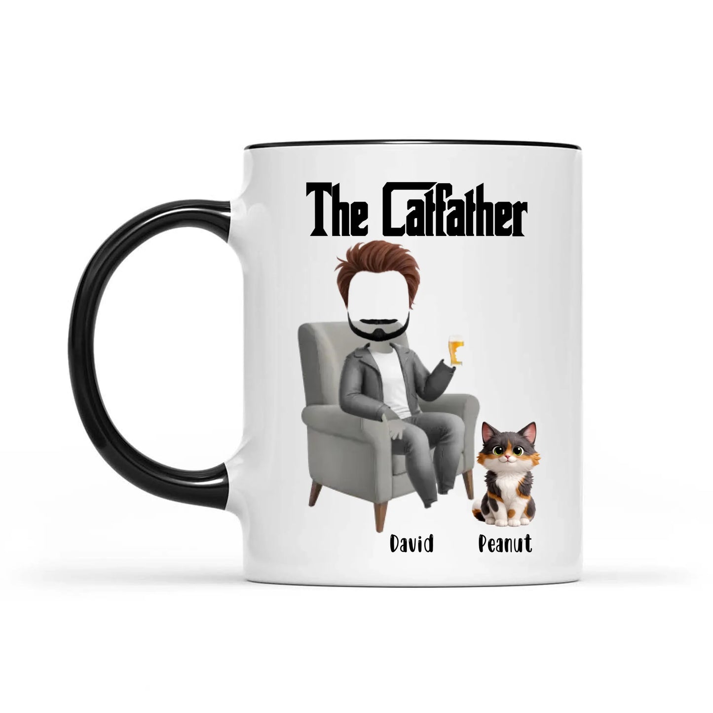 The Catfather Funny Dad And Cat  - Gift For Dad And Cat Lover - Personalized Mug