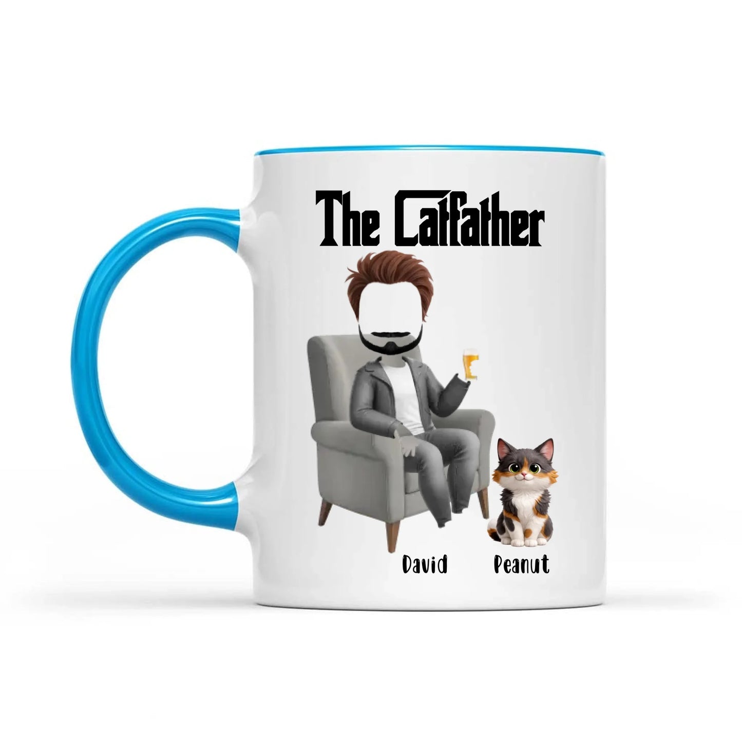 The Catfather Funny Dad And Cat  - Gift For Dad And Cat Lover - Personalized Mug