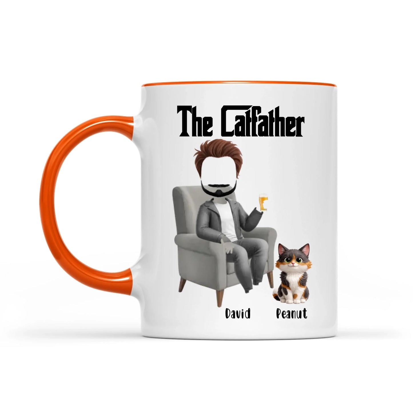 The Catfather Funny Dad And Cat  - Gift For Dad And Cat Lover - Personalized Mug