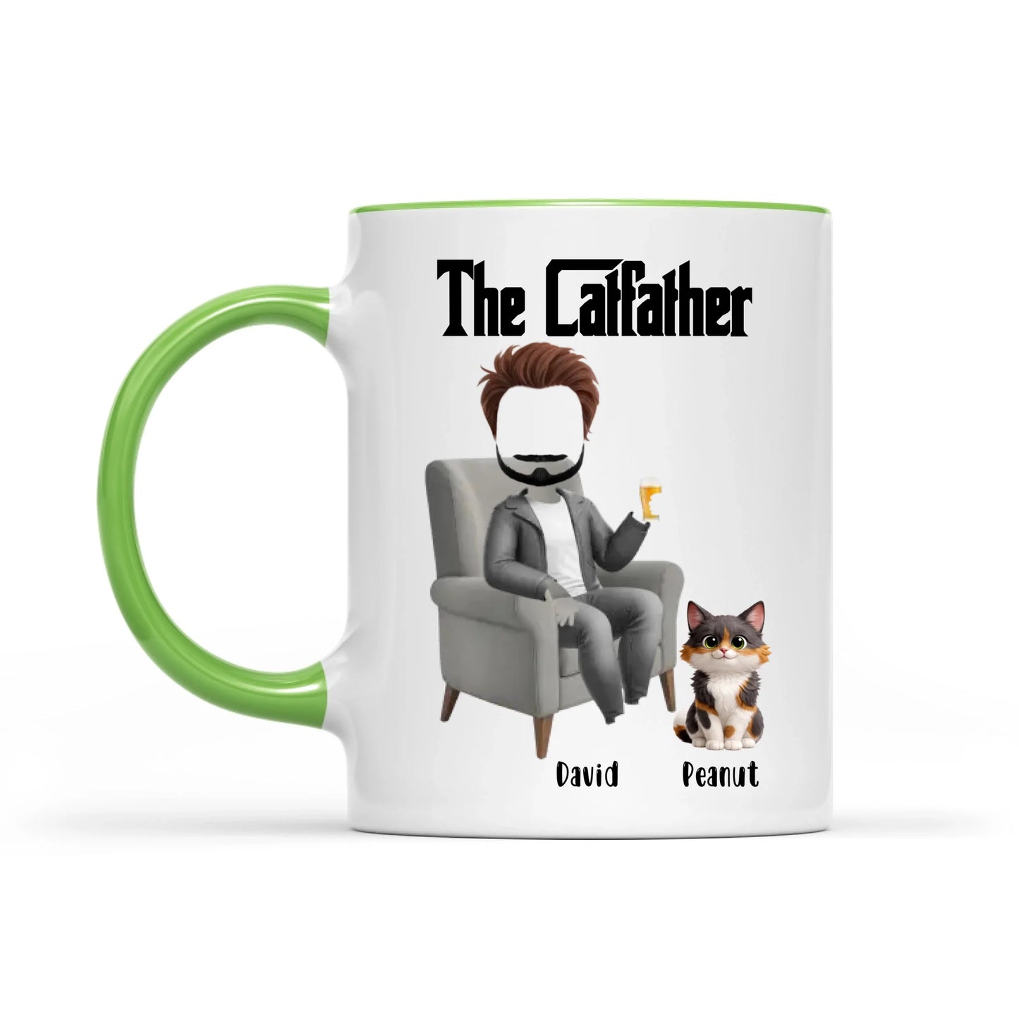 The Catfather Funny Dad And Cat  - Gift For Dad And Cat Lover - Personalized Mug