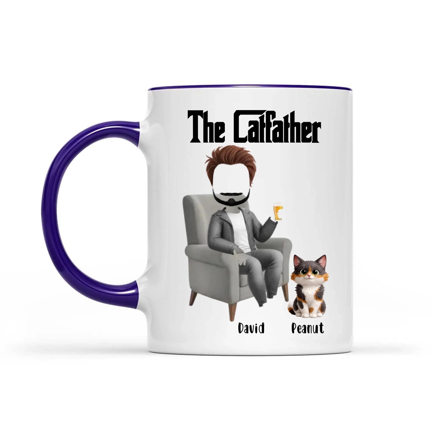 The Catfather Funny Dad And Cat  - Gift For Dad And Cat Lover - Personalized Mug