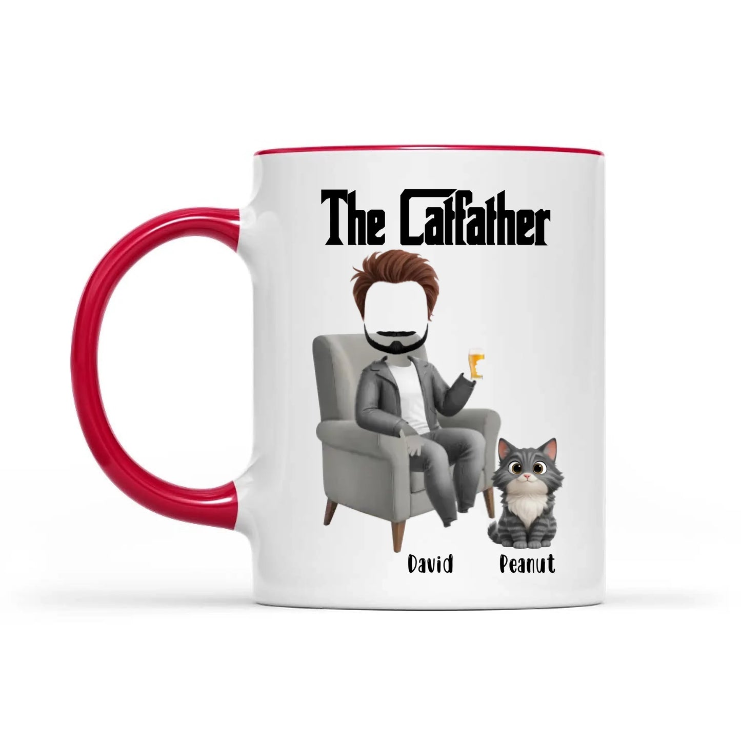 The Catfather Funny Dad And Cat  - Gift For Dad And Cat Lover - Personalized Mug