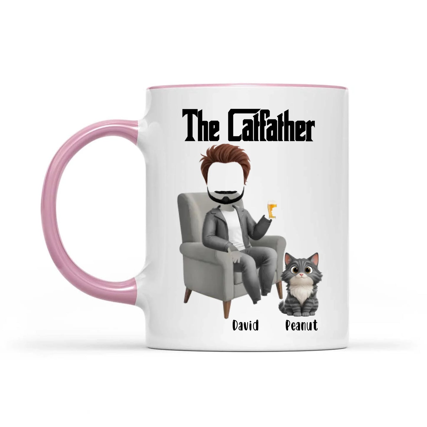 The Catfather Funny Dad And Cat  - Gift For Dad And Cat Lover - Personalized Mug